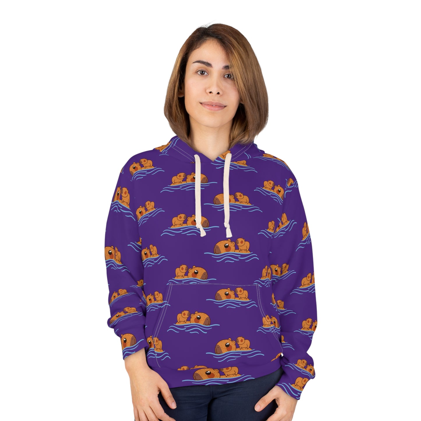Swimming Capybara Unisex Hoodie - Cutie Capybara Design